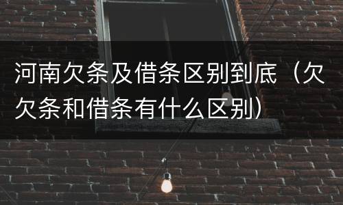 河南欠条及借条区别到底（欠欠条和借条有什么区别）