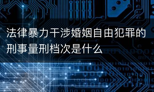 法律暴力干涉婚姻自由犯罪的刑事量刑档次是什么