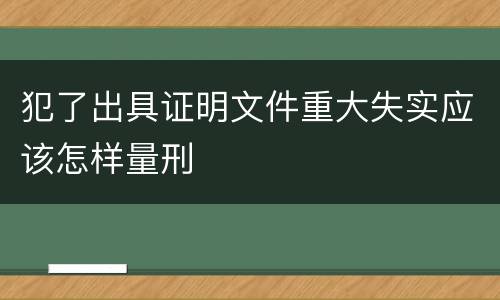 犯了出具证明文件重大失实应该怎样量刑