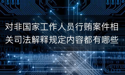 对非国家工作人员行贿案件相关司法解释规定内容都有哪些