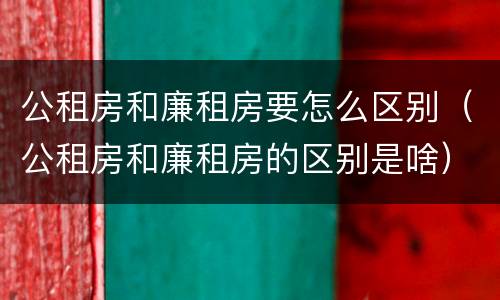 公租房和廉租房要怎么区别（公租房和廉租房的区别是啥）