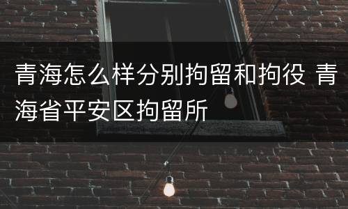 青海怎么样分别拘留和拘役 青海省平安区拘留所