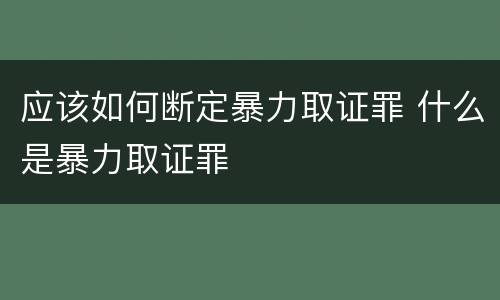 应该如何断定暴力取证罪 什么是暴力取证罪