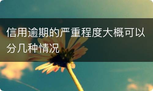 信用逾期的严重程度大概可以分几种情况