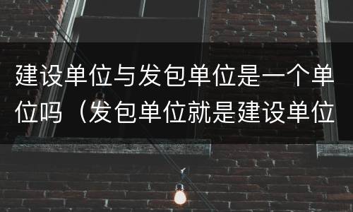 建设单位与发包单位是一个单位吗（发包单位就是建设单位吗）