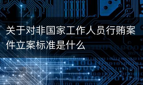 关于对非国家工作人员行贿案件立案标准是什么