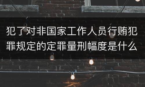 犯了对非国家工作人员行贿犯罪规定的定罪量刑幅度是什么