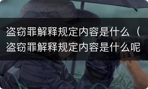 盗窃罪解释规定内容是什么（盗窃罪解释规定内容是什么呢）