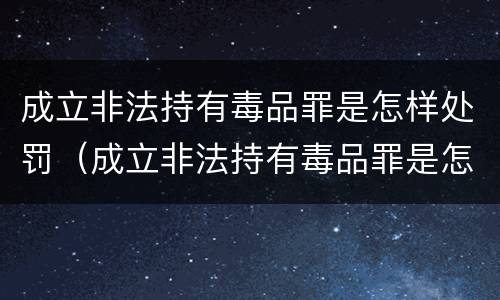 成立非法持有毒品罪是怎样处罚（成立非法持有毒品罪是怎样处罚的）