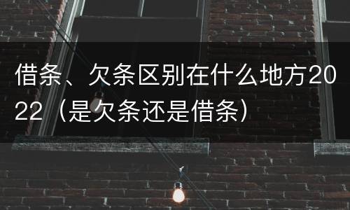 借条、欠条区别在什么地方2022（是欠条还是借条）