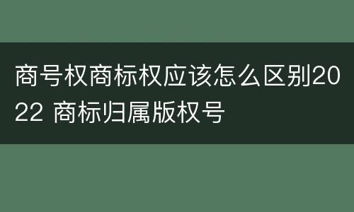 商号权商标权应该怎么区别2022 商标归属版权号