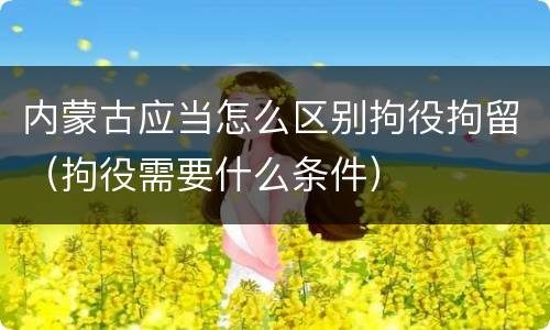 内蒙古应当怎么区别拘役拘留（拘役需要什么条件）