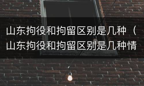 山东拘役和拘留区别是几种（山东拘役和拘留区别是几种情形）