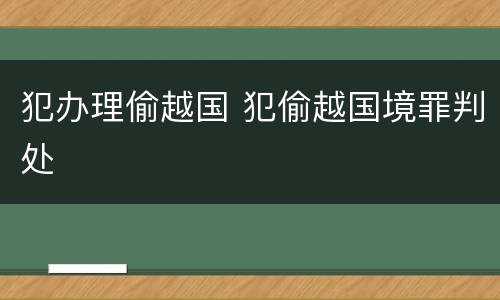 犯办理偷越国 犯偷越国境罪判处