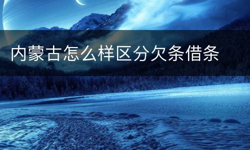 内蒙古怎么样区分欠条借条