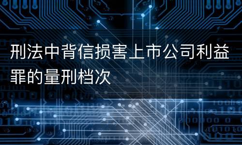 刑法中背信损害上市公司利益罪的量刑档次