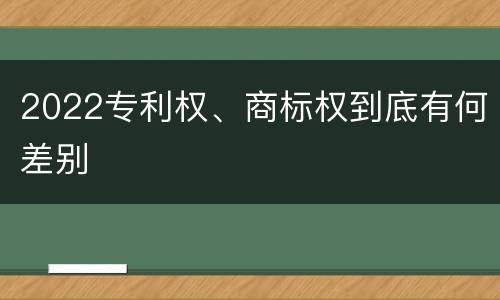 2022专利权、商标权到底有何差别