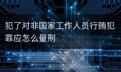 犯了对非国家工作人员行贿犯罪应怎么量刑
