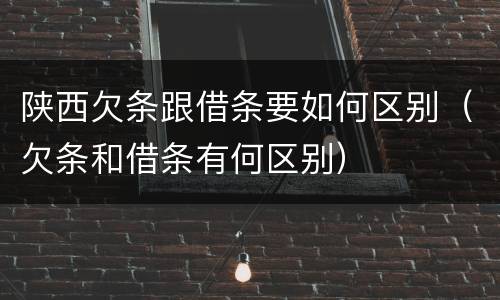 陕西欠条跟借条要如何区别（欠条和借条有何区别）