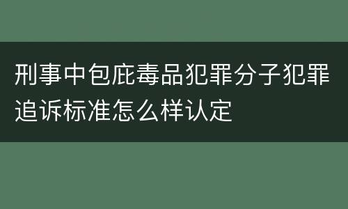 刑事中包庇毒品犯罪分子犯罪追诉标准怎么样认定