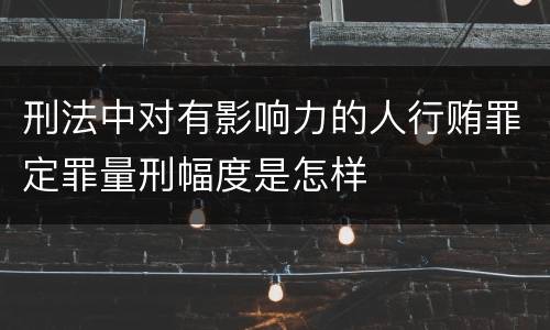 刑法中对有影响力的人行贿罪定罪量刑幅度是怎样
