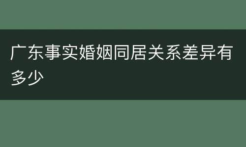 广东事实婚姻同居关系差异有多少