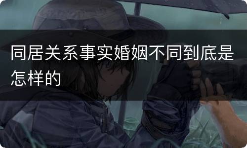同居关系事实婚姻不同到底是怎样的