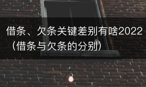 借条、欠条关键差别有啥2022（借条与欠条的分别）