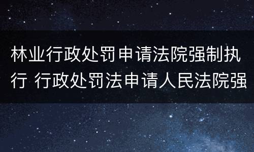 林业行政处罚申请法院强制执行 行政处罚法申请人民法院强制执行