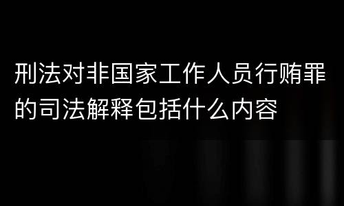 刑法对非国家工作人员行贿罪的司法解释包括什么内容