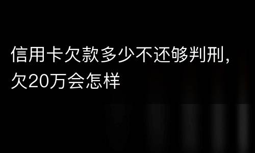 信用卡欠款多少不还够判刑，欠20万会怎样