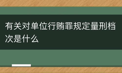 有关对单位行贿罪规定量刑档次是什么