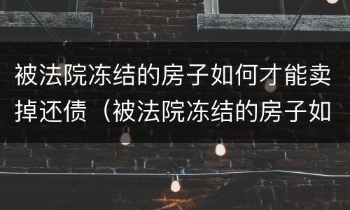 被法院冻结的房子如何才能卖掉还债（被法院冻结的房子如何才能卖掉还债）