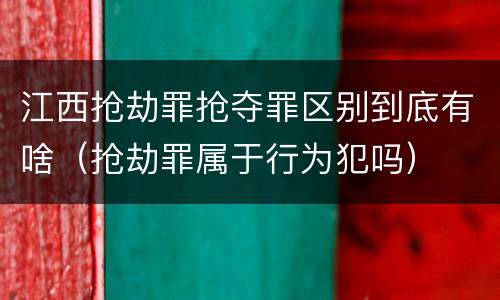 江西抢劫罪抢夺罪区别到底有啥（抢劫罪属于行为犯吗）