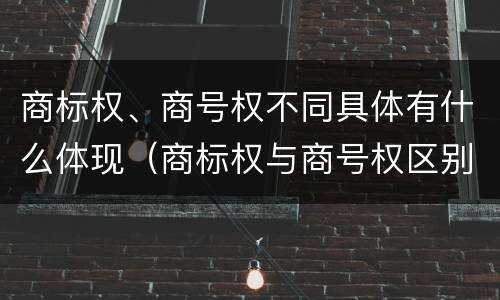 商标权、商号权不同具体有什么体现（商标权与商号权区别）