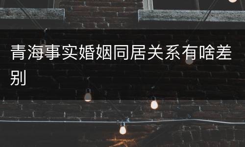 青海事实婚姻同居关系有啥差别