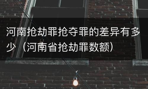 河南抢劫罪抢夺罪的差异有多少（河南省抢劫罪数额）
