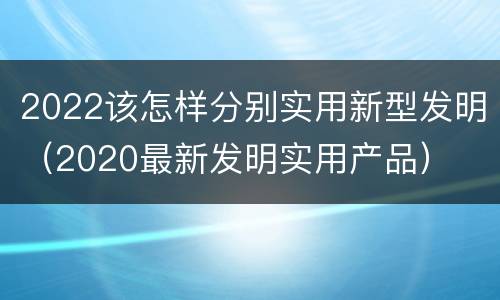 2022该怎样分别实用新型发明（2020最新发明实用产品）