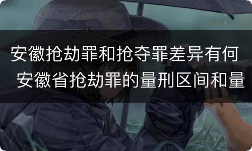 安徽抢劫罪和抢夺罪差异有何 安徽省抢劫罪的量刑区间和量刑情节