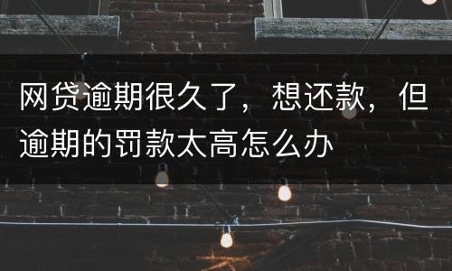 网贷逾期很久了，想还款，但逾期的罚款太高怎么办