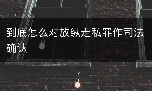 到底怎么对放纵走私罪作司法确认