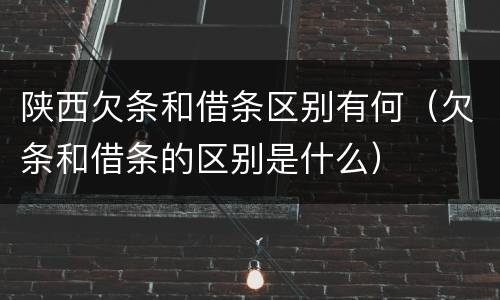 陕西欠条和借条区别有何（欠条和借条的区别是什么）