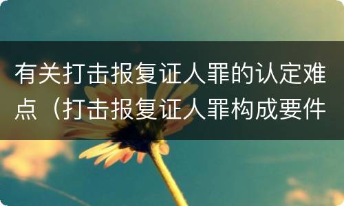 有关打击报复证人罪的认定难点（打击报复证人罪构成要件）