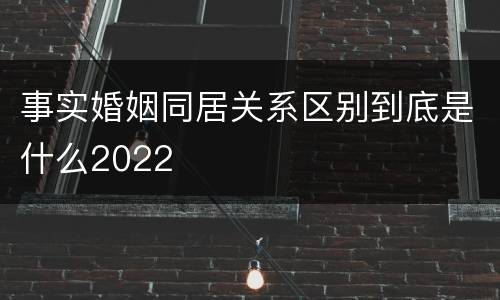 事实婚姻同居关系区别到底是什么2022