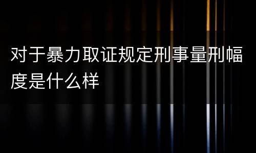 对于暴力取证规定刑事量刑幅度是什么样