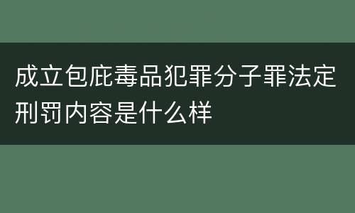 成立包庇毒品犯罪分子罪法定刑罚内容是什么样