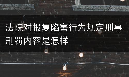 法院对报复陷害行为规定刑事刑罚内容是怎样