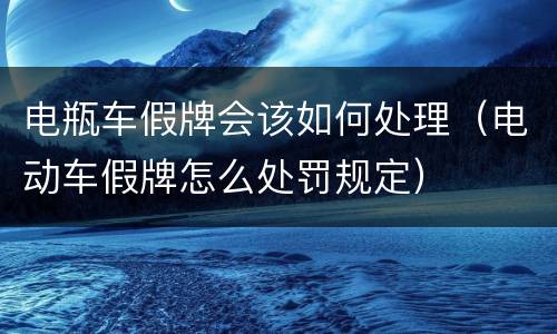 电瓶车假牌会该如何处理（电动车假牌怎么处罚规定）
