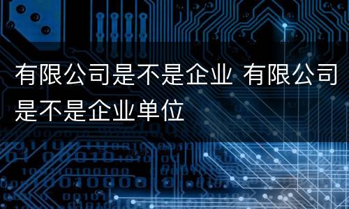 有限公司是不是企业 有限公司是不是企业单位