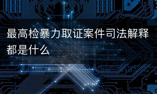 最高检暴力取证案件司法解释都是什么